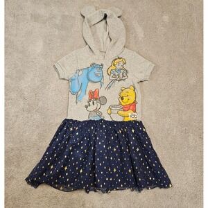 Disney‎ 100 Girls Hooded Dress with Blue Tulle Skirt Size M (7/8)